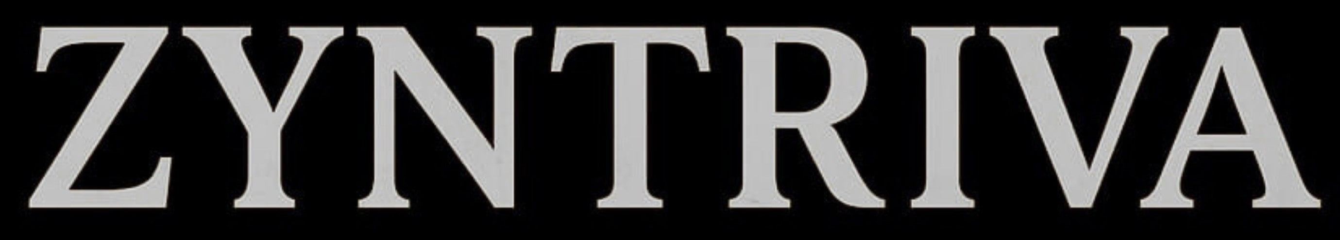 ZYNTRIVA logo in white text on a black background